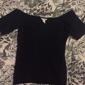 Black off shoulder sweater